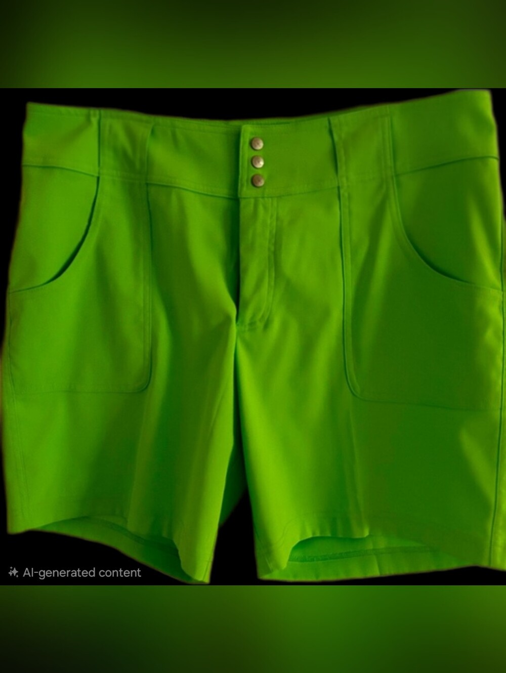 Jofit Belted Neon Lime Green shorts. 7" inseam. Size 12. EUC!
